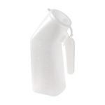DMI Portable Male Urinal Bottle with Snap-On Cover, Plastic, Clear