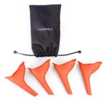 Female Lightweight Plastic Portable Travel Urination Device, Pack of 4 (Orange)