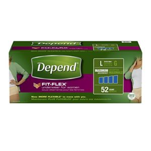 Depend FIT-FLEX Incontinence Underwear for Women, Maximum Absorbency, L, 52 Count