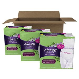 Always Discreet Incontinence Underwear for Women, Maximum Absorbency, Extra-Large, 45 count